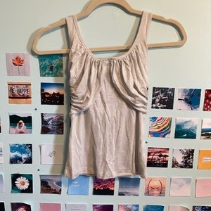 Bebe sparkly semi sheer tank top